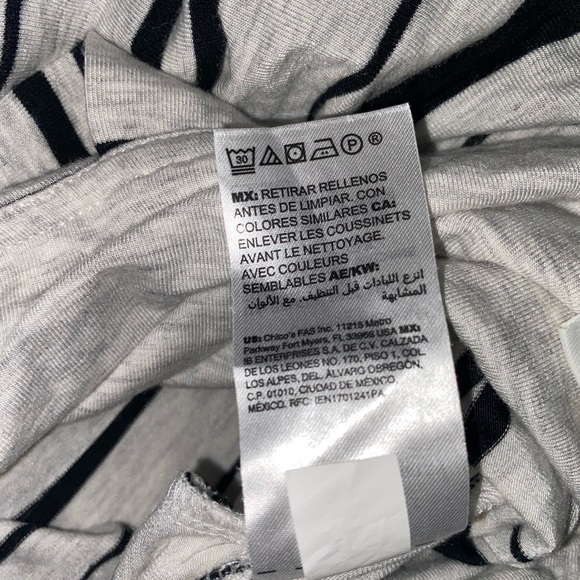 SOMA Chicos Halter Maxi Stripe DRESS Shelf Bra Black White Sz XL - Picture 13 of 14